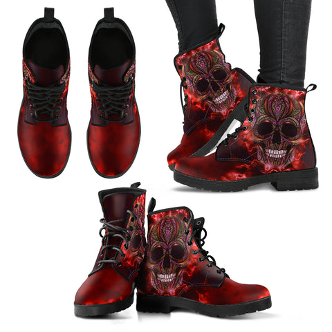 Oriental Skull Handcrafted Boots V5