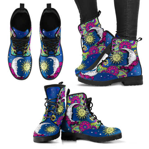 Sun And Moon Henna Handcrafted Boots