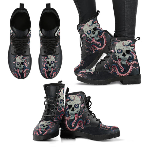 Skull And Octopus Boots