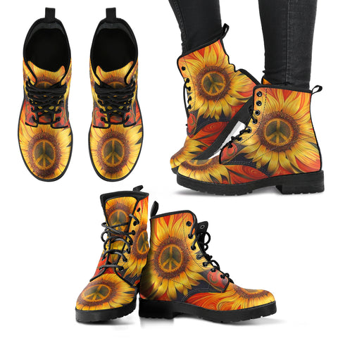 Sunflower Peace Handcrafted Boots
