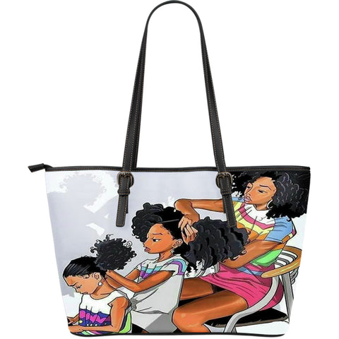 Doing Hair Large Leather Tote