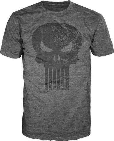 Punisher Black Skull Logo Men's Gray T-Shirt Tee Shirt
