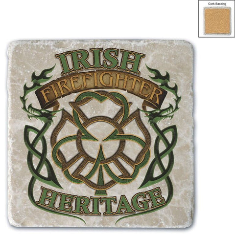 Firefighter Natural Stone Coasters - Heritage