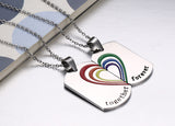 "Together Forever" Stainless Steel Rainbow Necklaces & Pendants