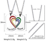 "Together Forever" Stainless Steel Rainbow Necklaces & Pendants