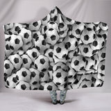 Soccer Balls Hooded Blanket
