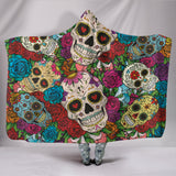 Sugar Skull Hooded Blanket