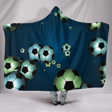 Floating Soccer Balls Hooded Blanket