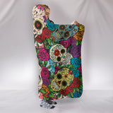 Sugar Skull Hooded Blanket