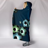 Floating Soccer Balls Hooded Blanket