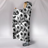 Soccer Balls Hooded Blanket