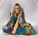 Sugar Skull Hooded Blanket