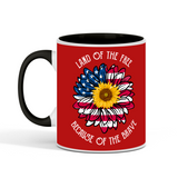 11 Oz Ceramic Land of the Free Because of the Brave Coffee Mug