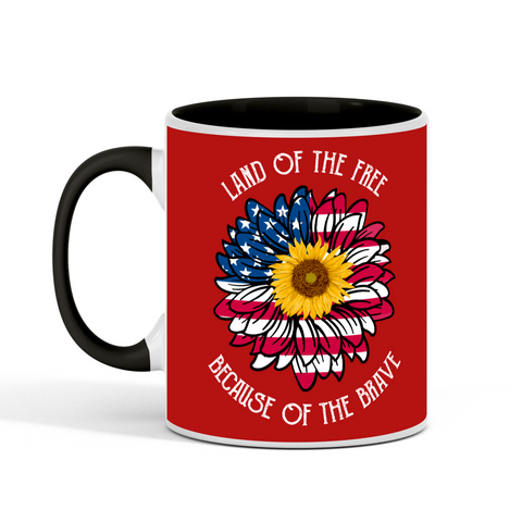 11 Oz Ceramic Land of the Free Because of the Brave Coffee Mug