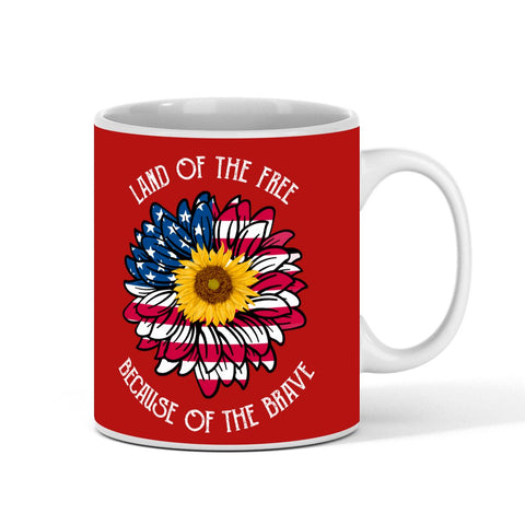 11 Oz Ceramic Land of the Free Because of the Brave Coffee Mug