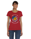 Land of the Free Because of the Brave Sunflower Flag Shirt
